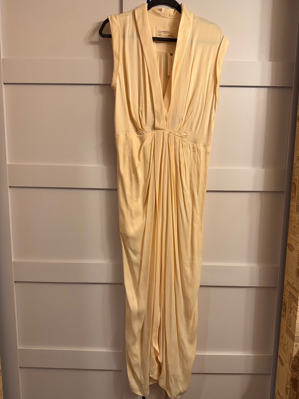 NWT Anthropologie cream goddess gown size 8